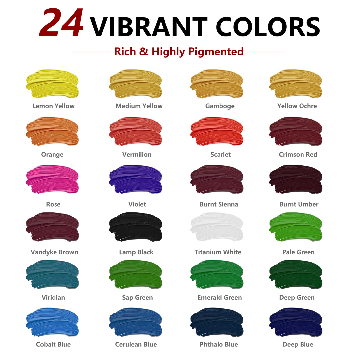 MISUMISO 48-Piece Acrylic Paint Set – 24 Colors Beginner  Kit with Canvas Panels, Easel & Brushes